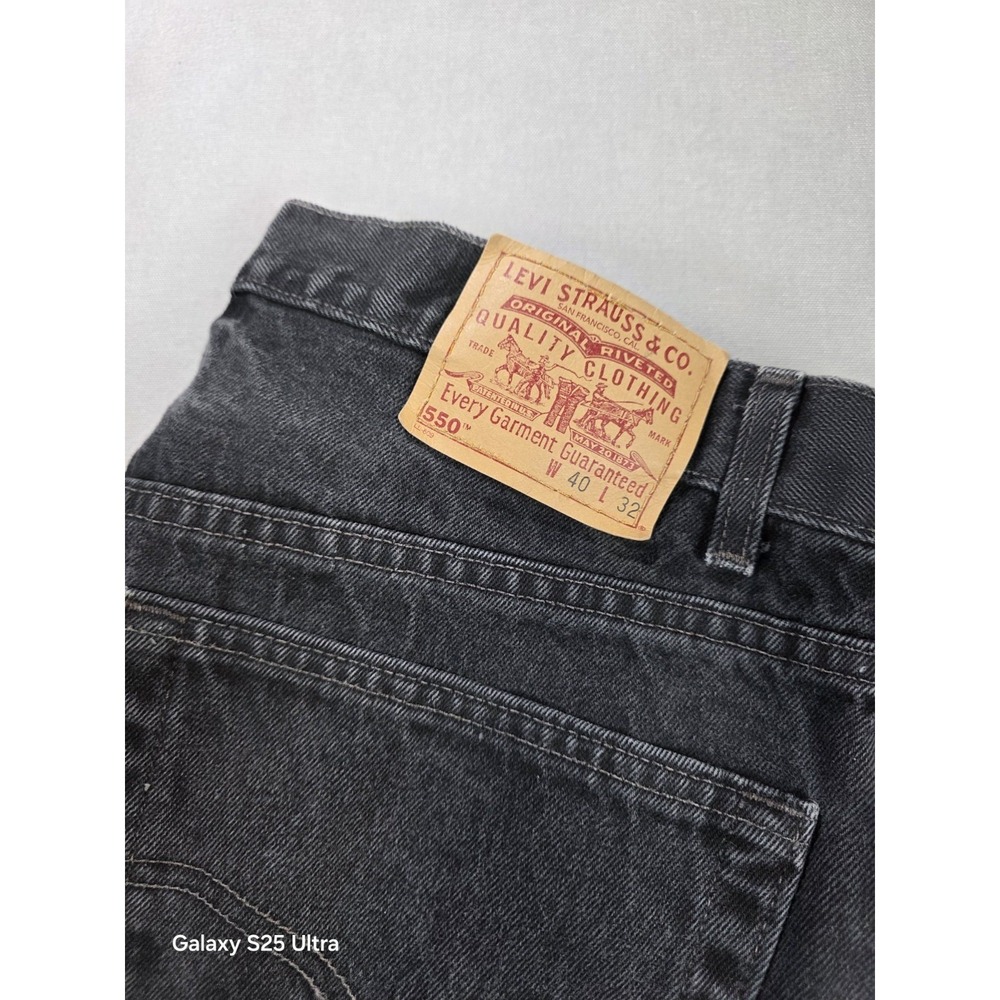 Levis Mens 550 Relaxed Fit 40x32 1999‎ 90s Y2K Black Denim Jeans